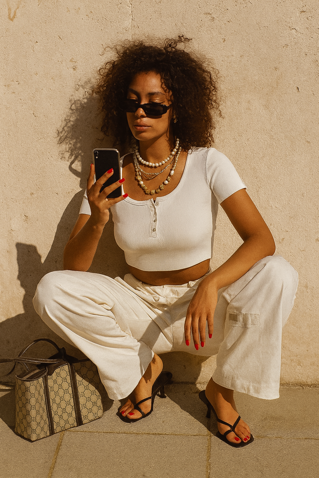 Beige Crop-top