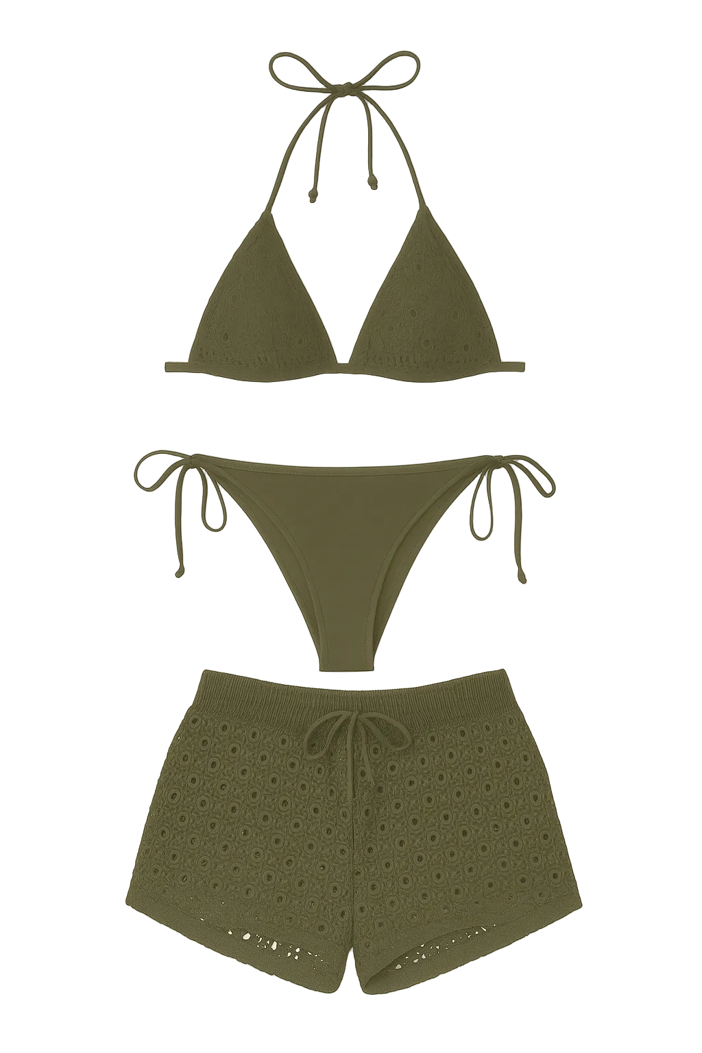 Women's Swimsuit Set Dark Khaki