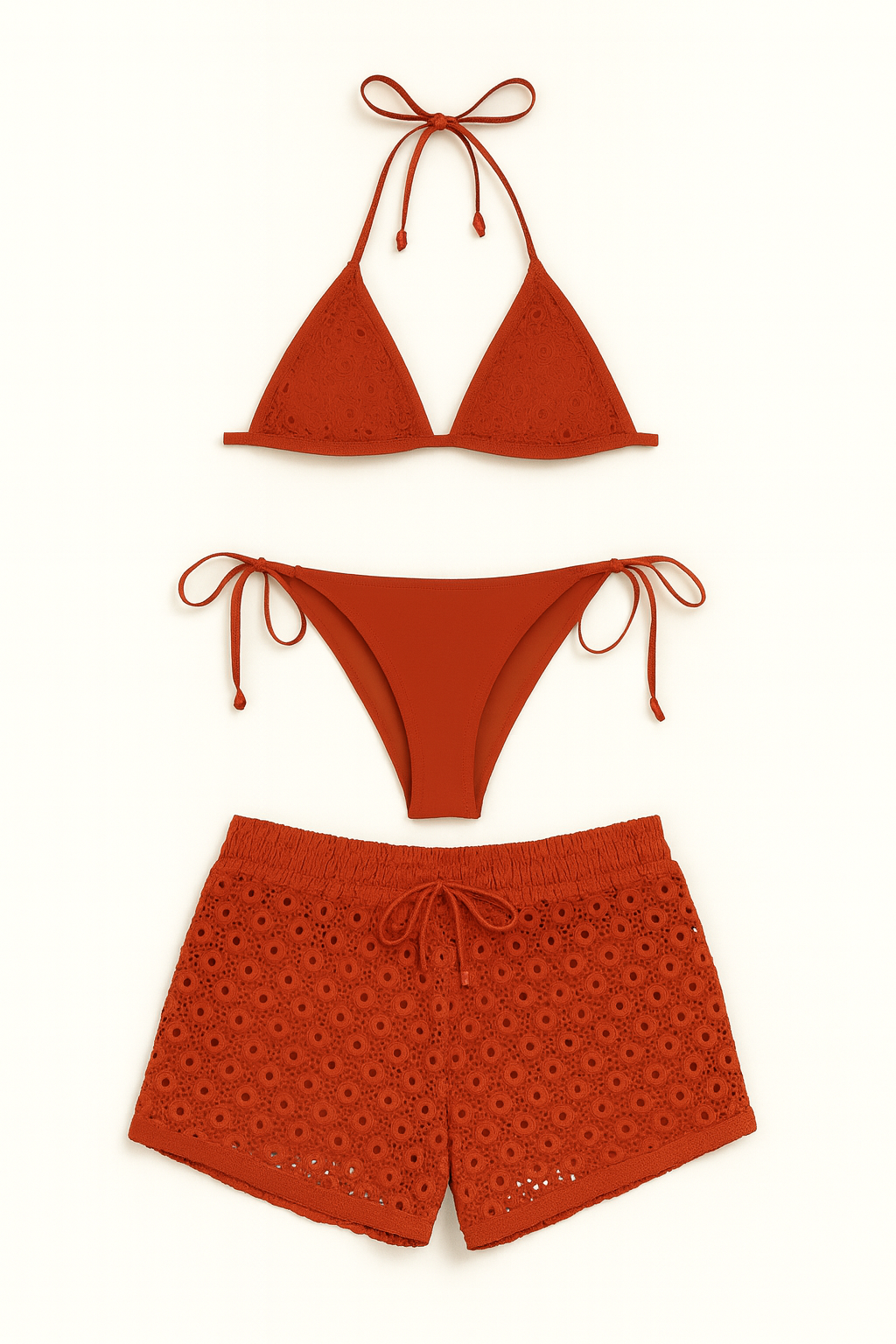Women's Swimsuit Set Burnt Red